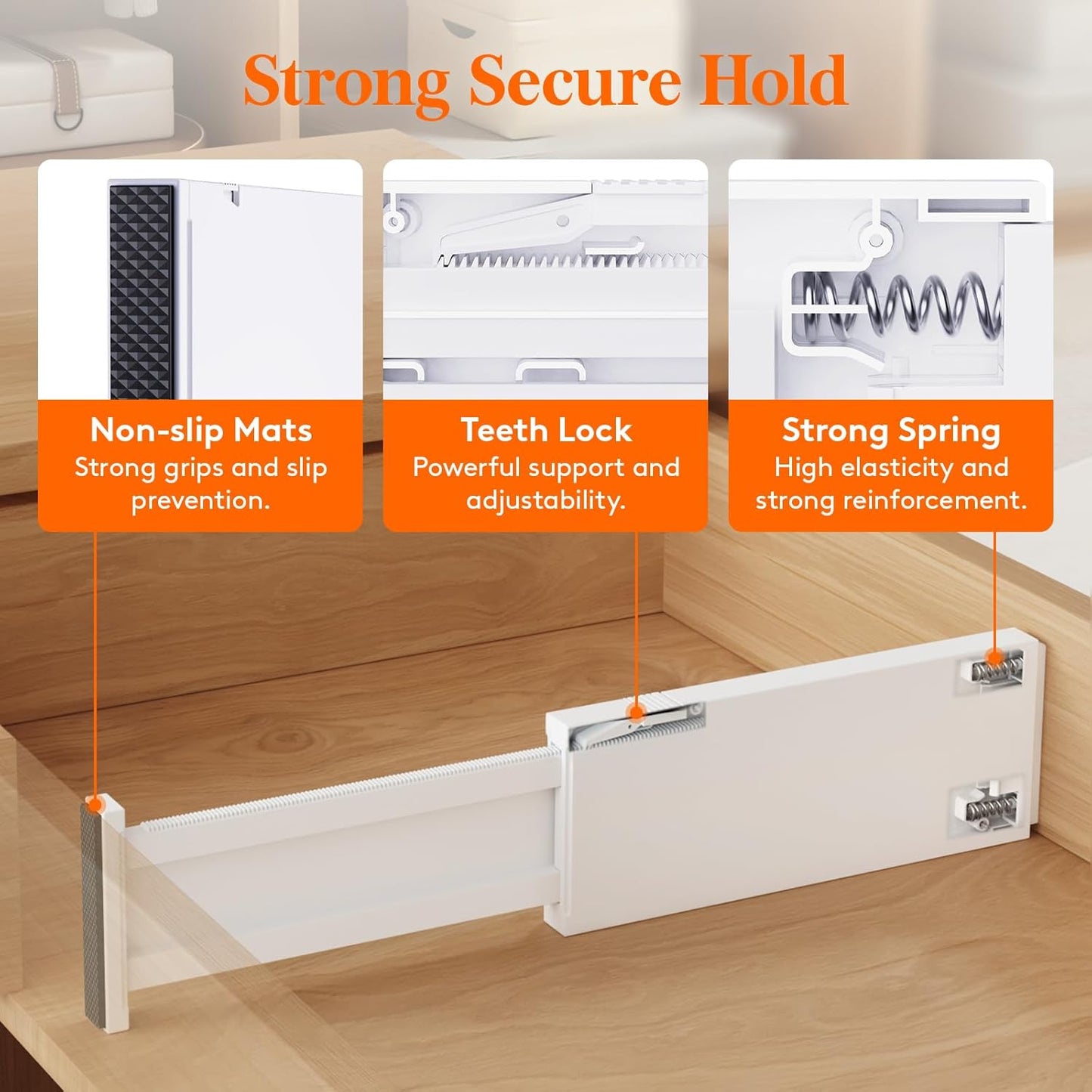 Lifewit Adjustable Plastic Drawer Dividers Organizers, 4" x 11-17", White NEW