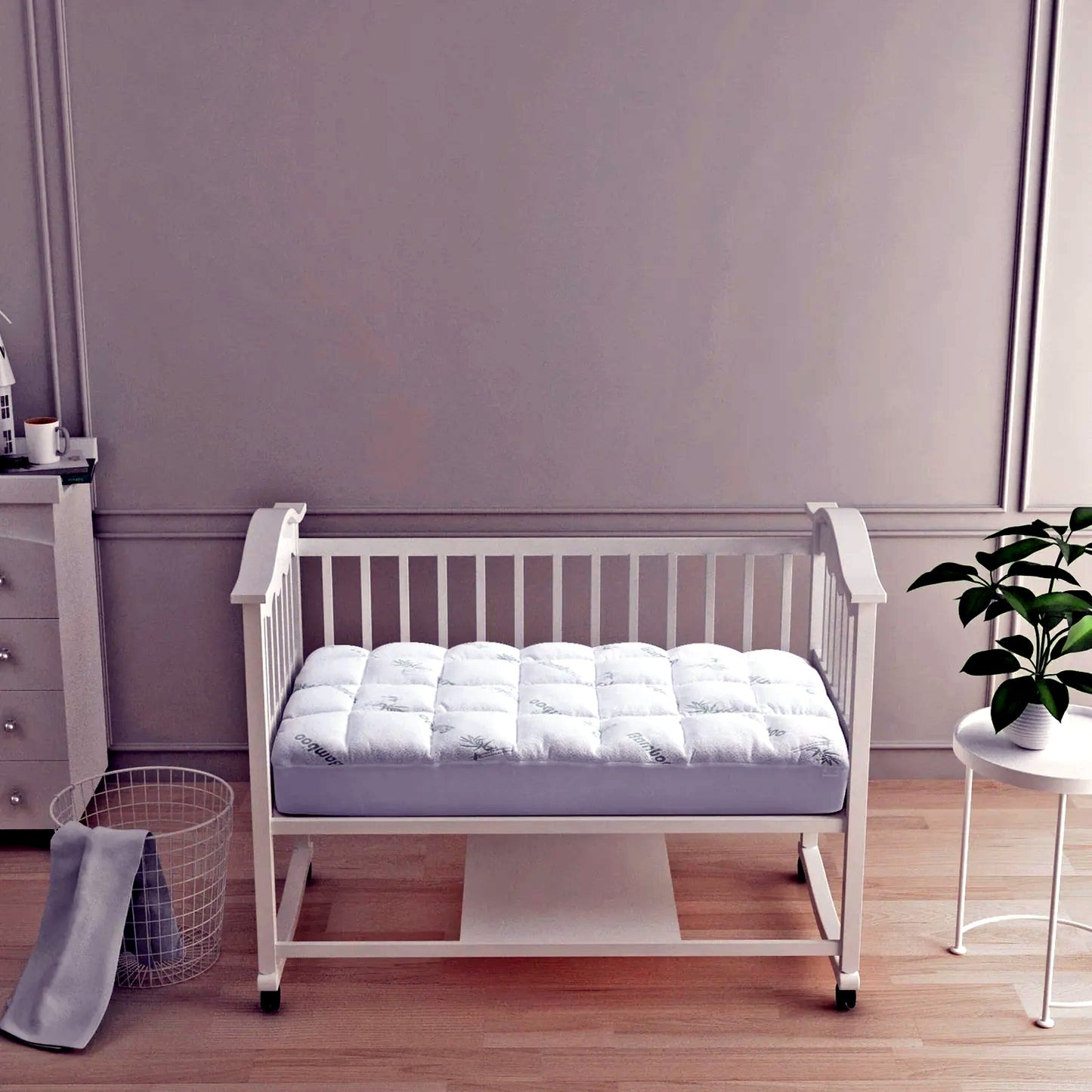 Dreamaker Bamboo Mattress Topper Hypoallergenic Ultra-Soft Plush White Size NEW