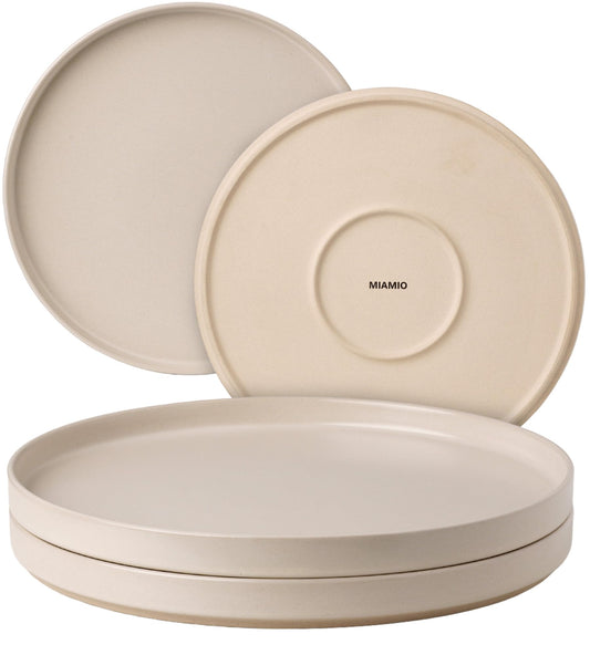 MIAMIO Sand Matte Stoneware Ceramic Dinner Plates Set of 4, 21cm Size NEW