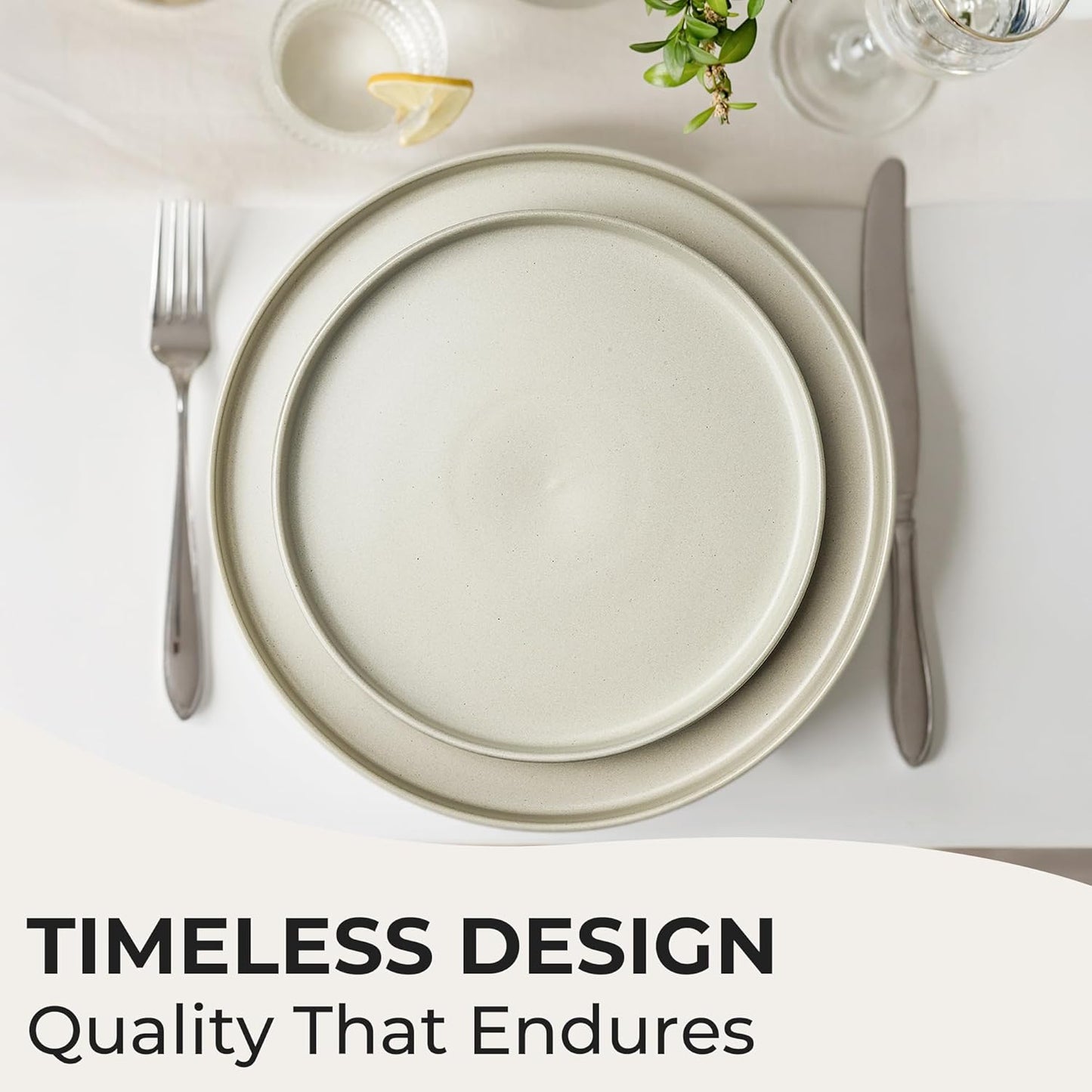 MIAMIO Sand Matte Stoneware Ceramic Dinner Plates Set of 4, 21cm Size NEW