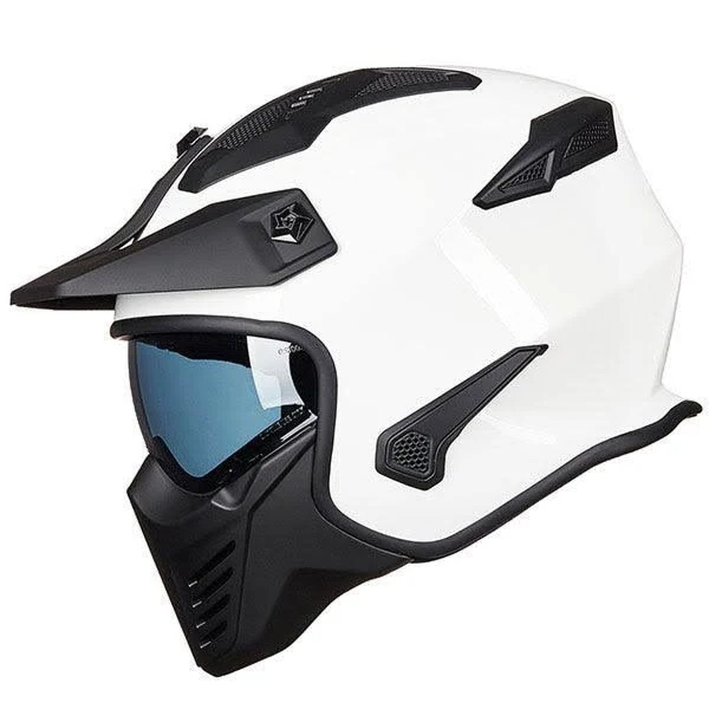 ILM 3/4 Half Face Motorcycle Helmet for Men & Women, White, Size S NEW
