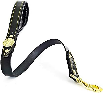 Bestia Basic Leather Dog Leash Heavy Duty Short Durable Black 91cmx3cm NEW
