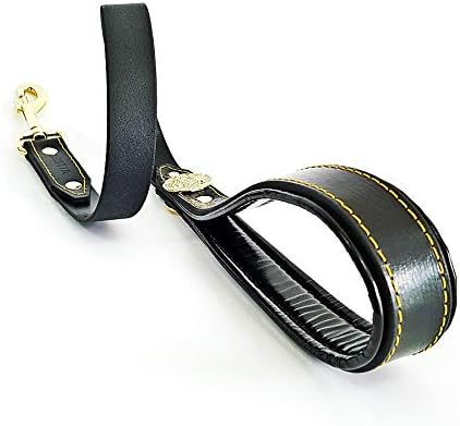 Bestia Basic Leather Dog Leash Heavy Duty Short Durable Black 91cmx3cm NEW