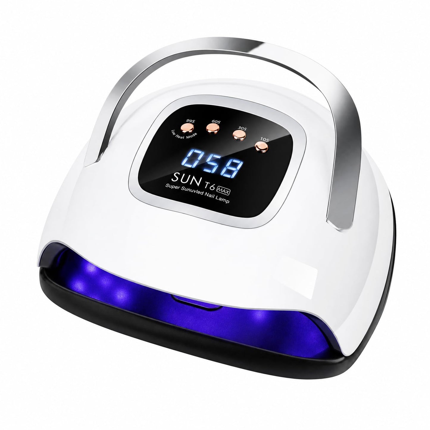 220W LED UV Nail Lamp Curing Dryer for Gel Polish, White & Silver NEW
