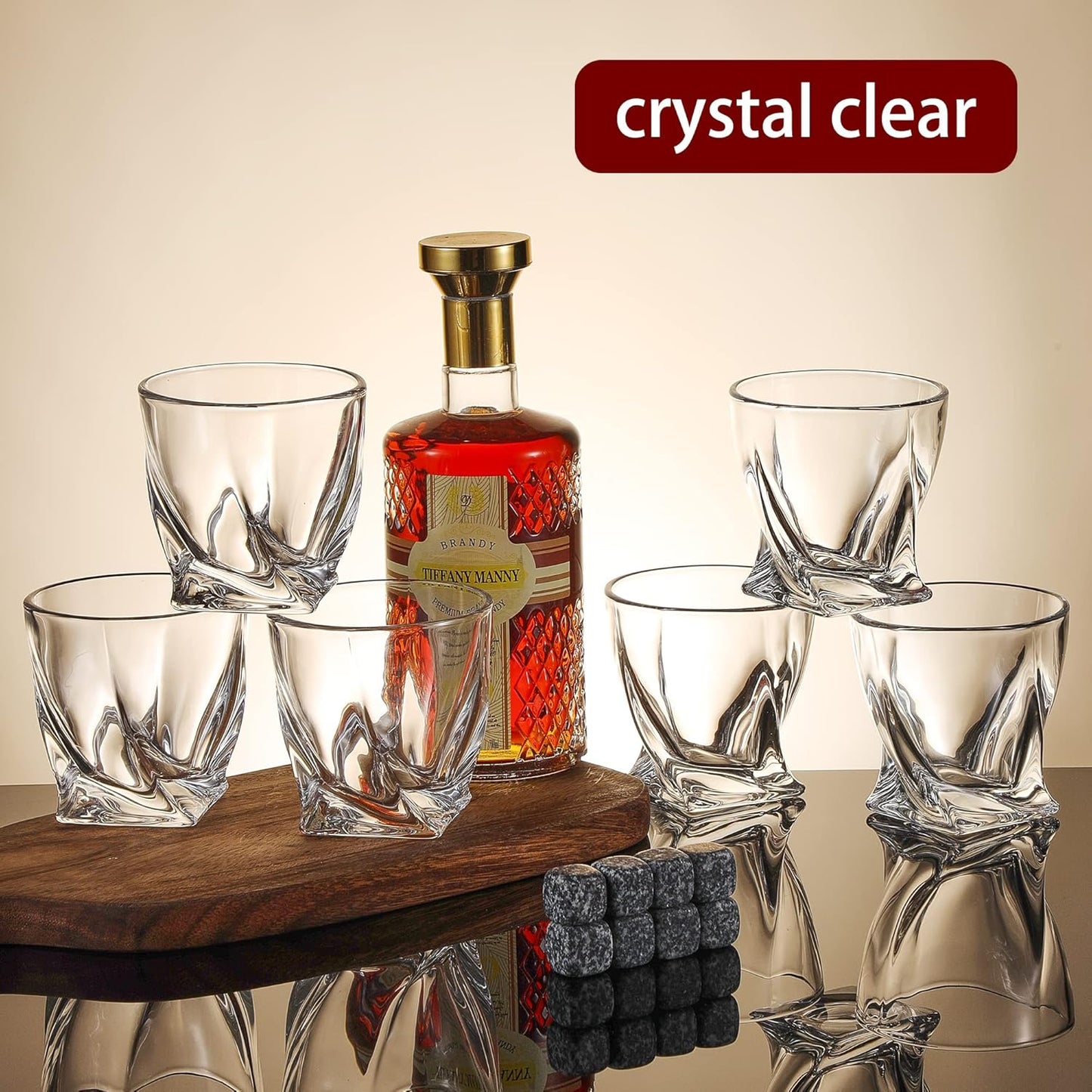 Premium Clear Glassware Glass Old Fashioned Whiskey Glasses Set with Ice NEW