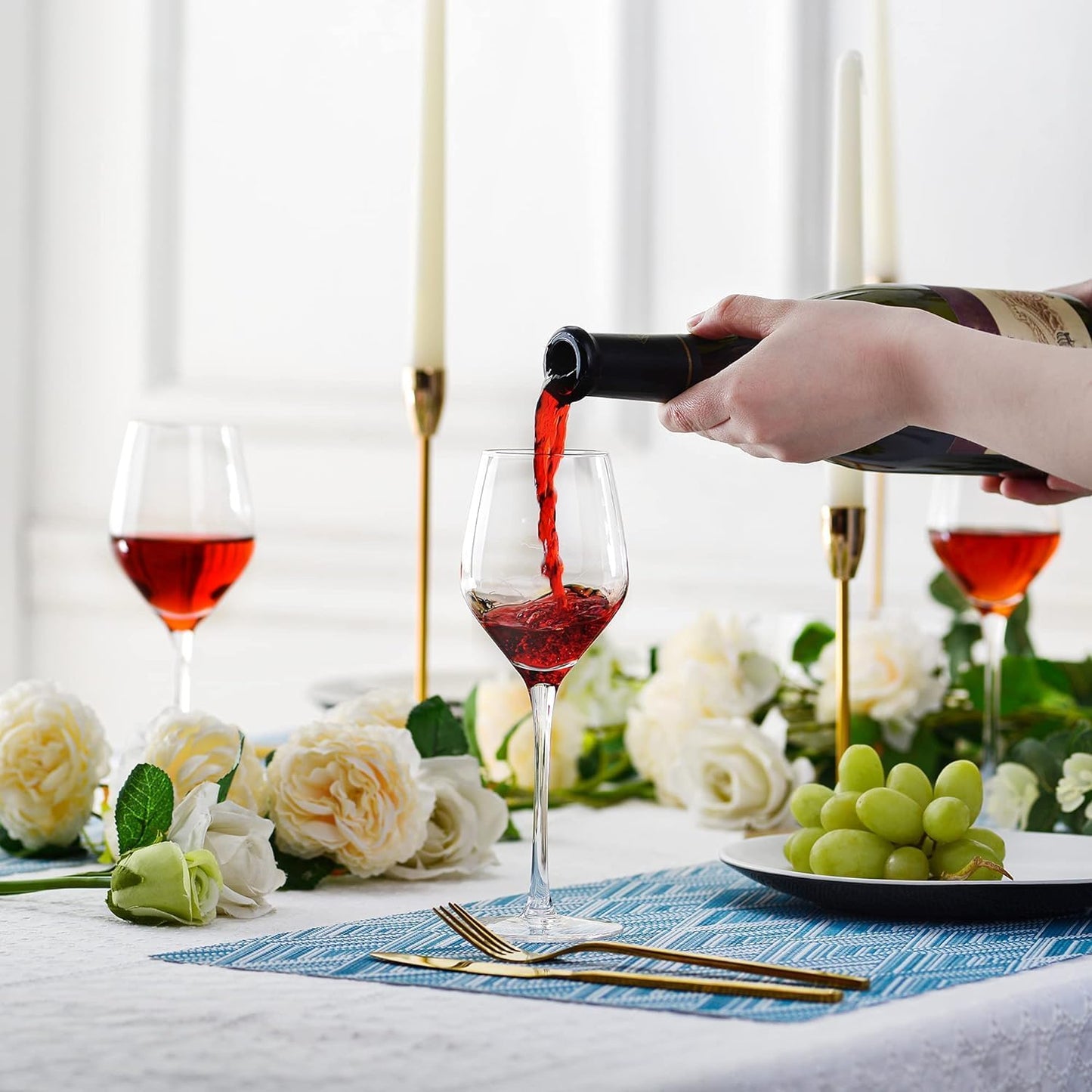 Premium Crystal Clear Wine Glasses Set of 6, 360ml - Elegant Stemware for NEW