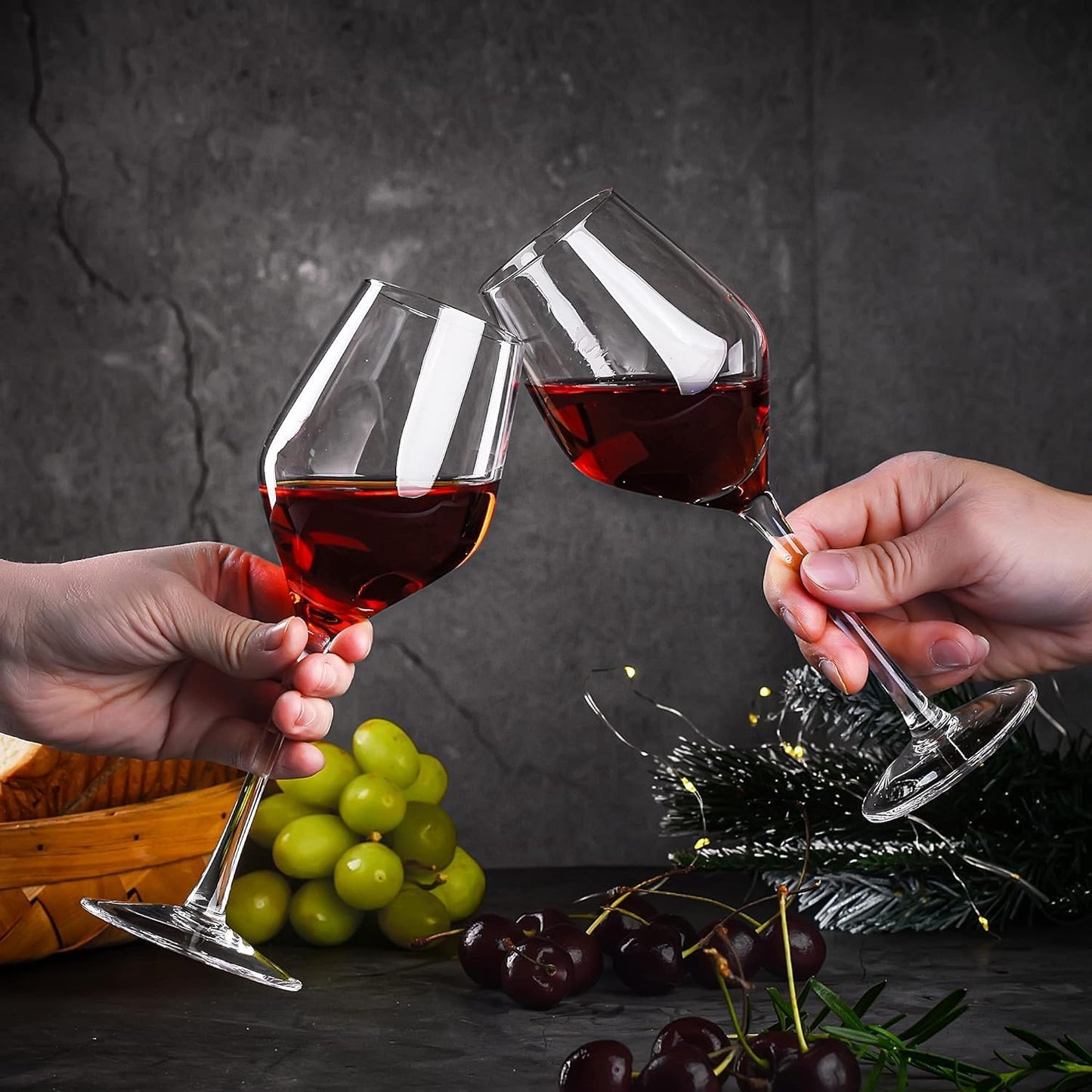 Premium Crystal Clear Wine Glasses Set of 6, 360ml - Elegant Stemware for NEW