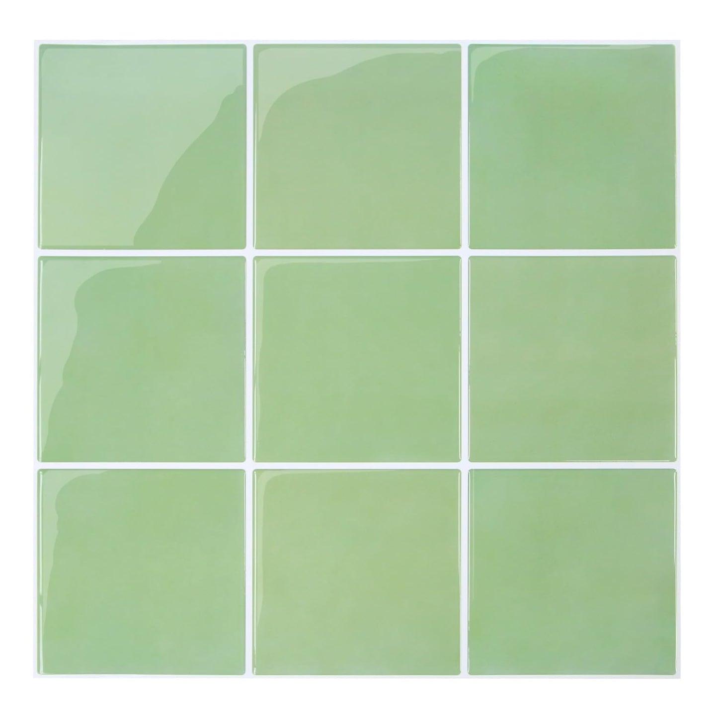 COMSTICKC 3D Peel and Stick Light Green Square Wall Stickers & Murals Size NEW