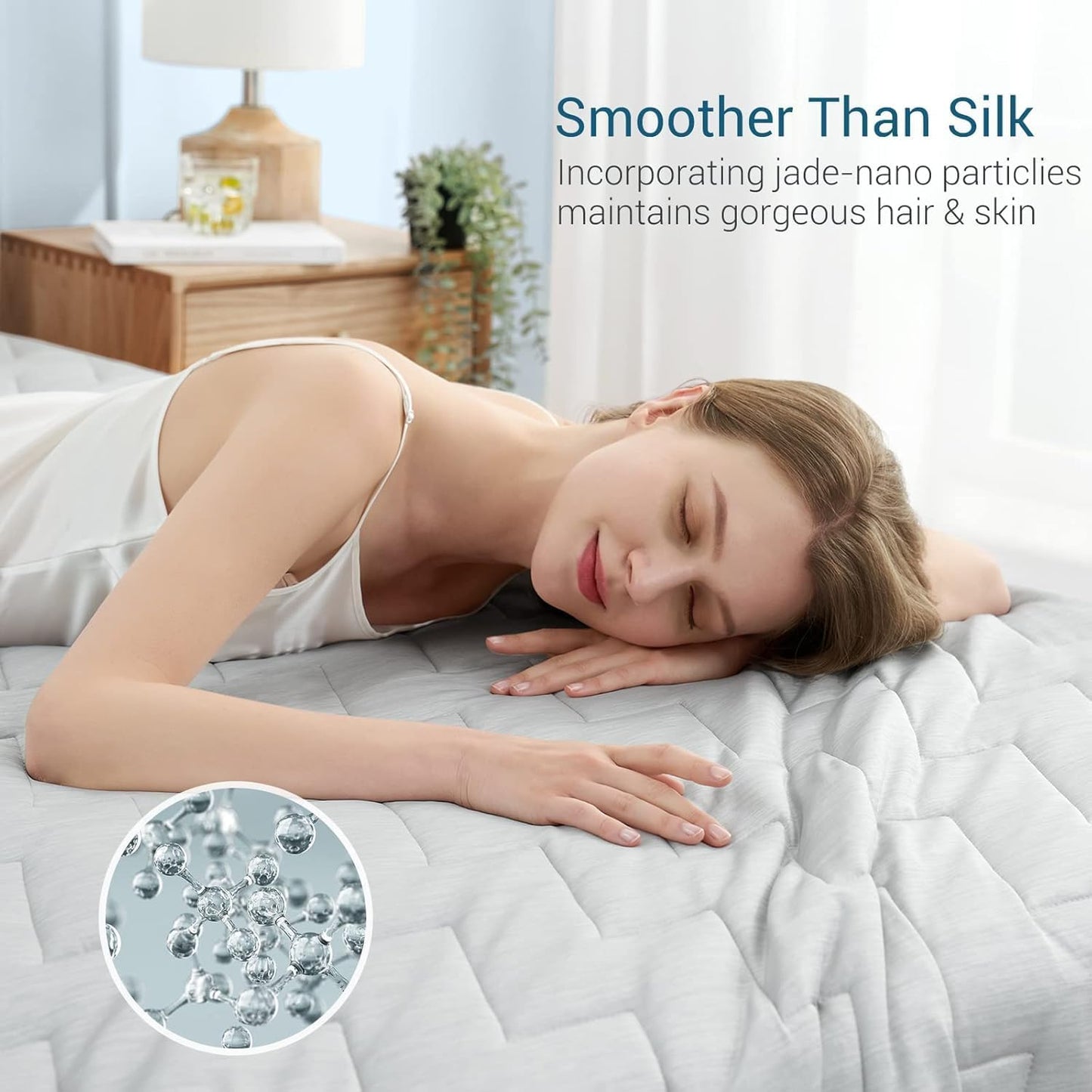Elegear Cooling Comforters Comforter, Twin Size 150x200cm, Light Grey, NEW