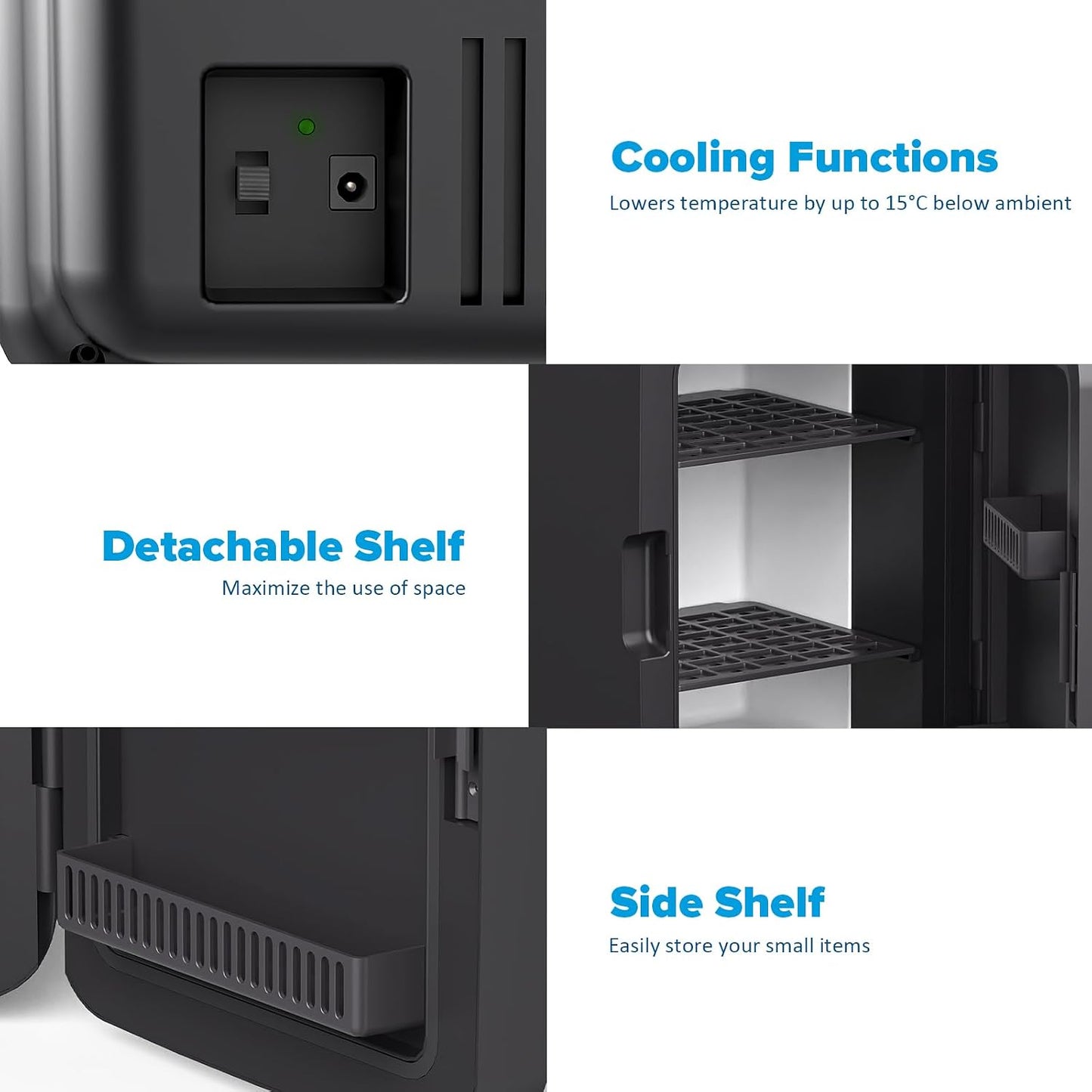 ADVWIN Compact Refrigerators Refrigerator 10L Mini Fridge Portable Cooler DEMO