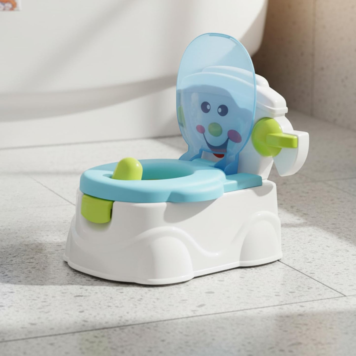 Bo Peep Seats 3-in-1 Kids Potty Trainer Seat Topper Stepstool Blue & White NEW