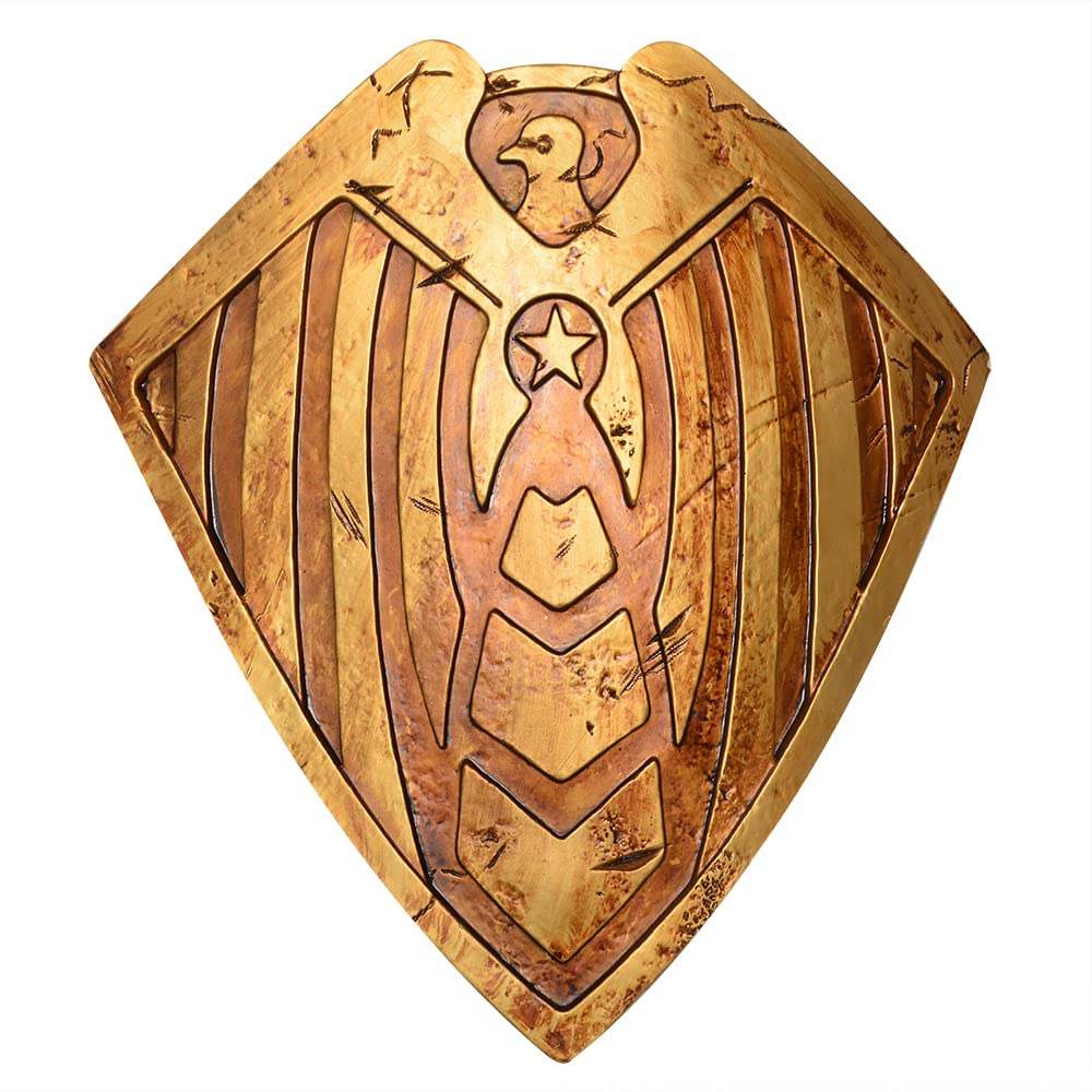 Retro Style Gold Soldier Boy Shield with Eagle Emblem Pretend Weapon 18.9" NEW