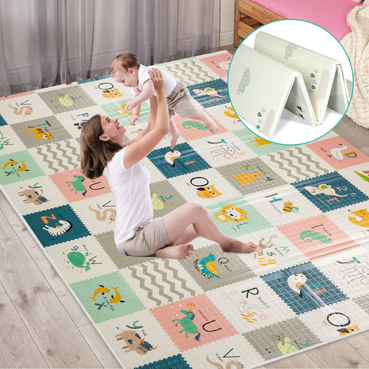 FLAGAV Extra Large Folding Baby Play Mat Waterproof Multicolour Size DEMO