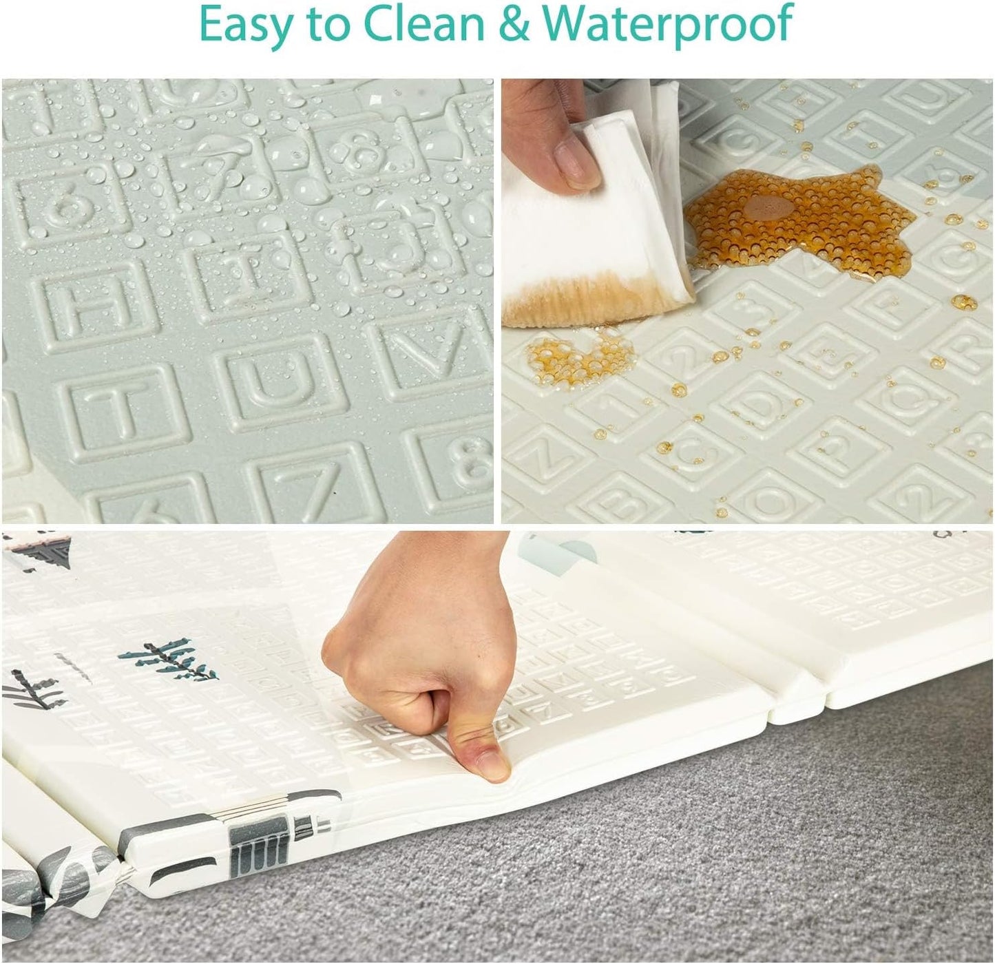 FLAGAV Extra Large Folding Baby Play Mat Waterproof Multicolour Size DEMO
