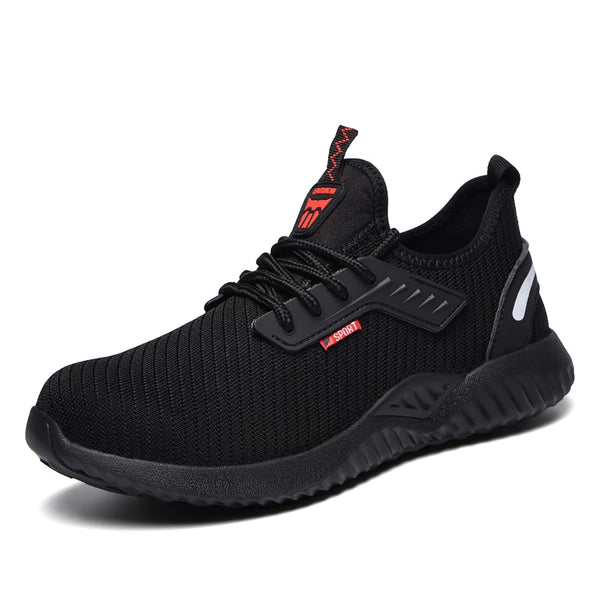 USOR Lightweight Steel Toe Safety Sneakers Breathable Black Work Shoes EU 41 NEW