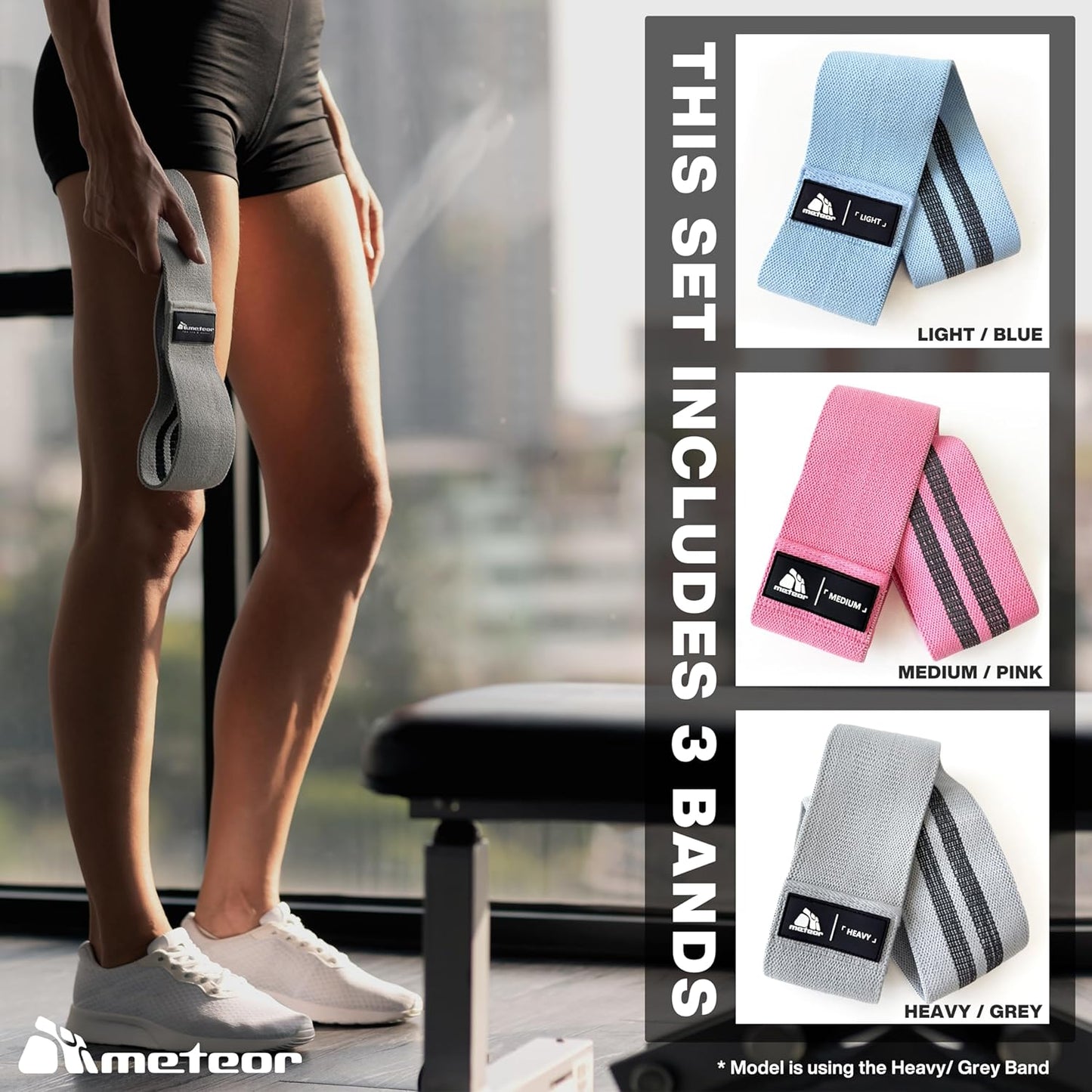 Meteor For The Winners Resistance Bands 3-Piece Multi-Color Fitness Set NEW