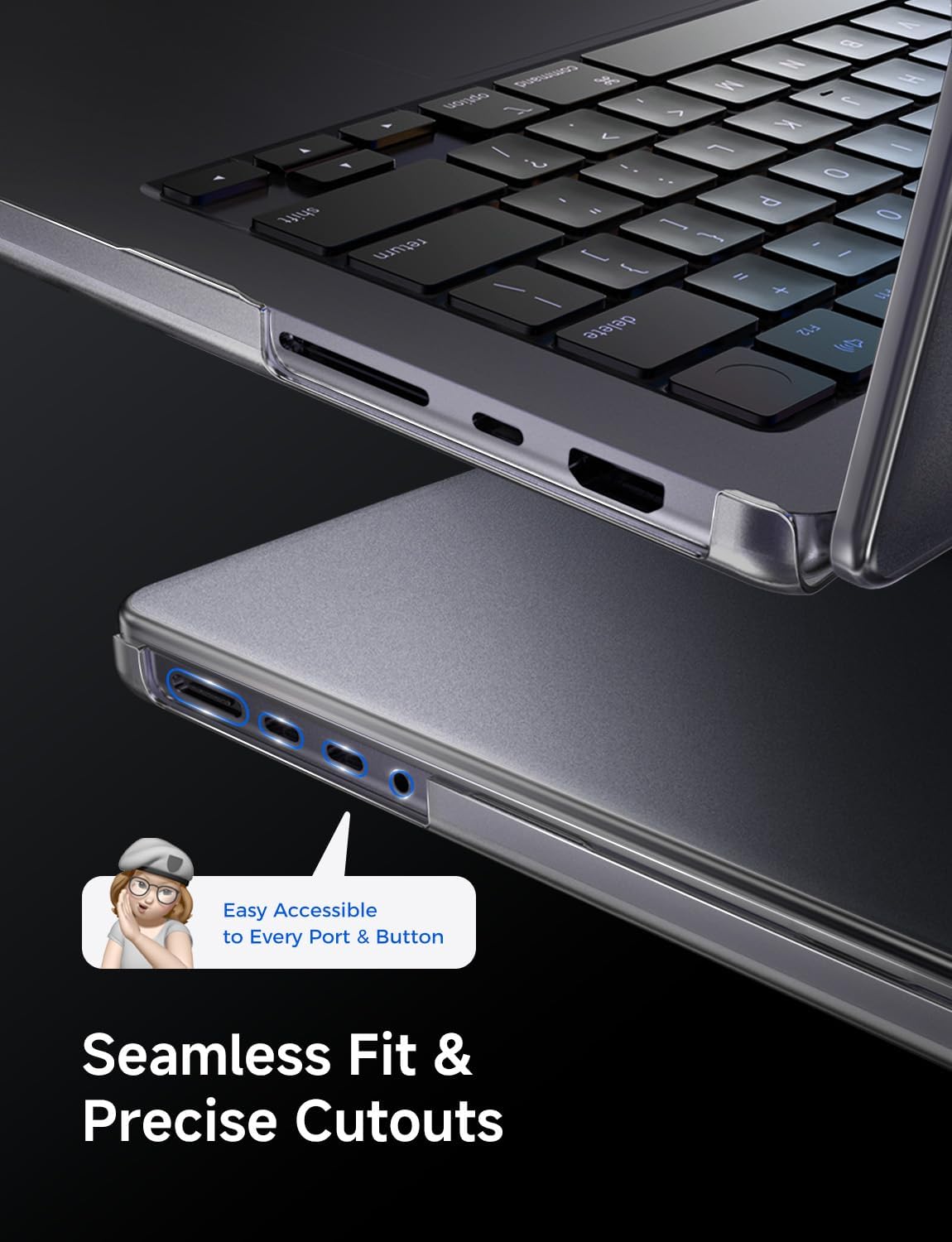 Matte Clear Hard Shell Protective Case for MacBook Pro 16 Inch Laptop Size NEW