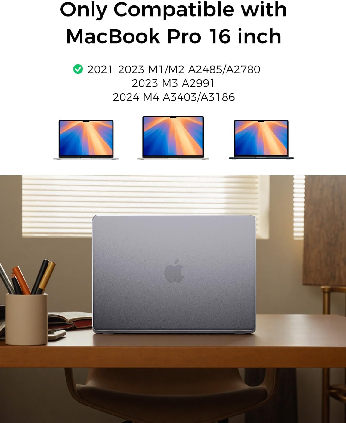 Matte Clear Hard Shell Protective Case for MacBook Pro 16 Inch Laptop Size NEW