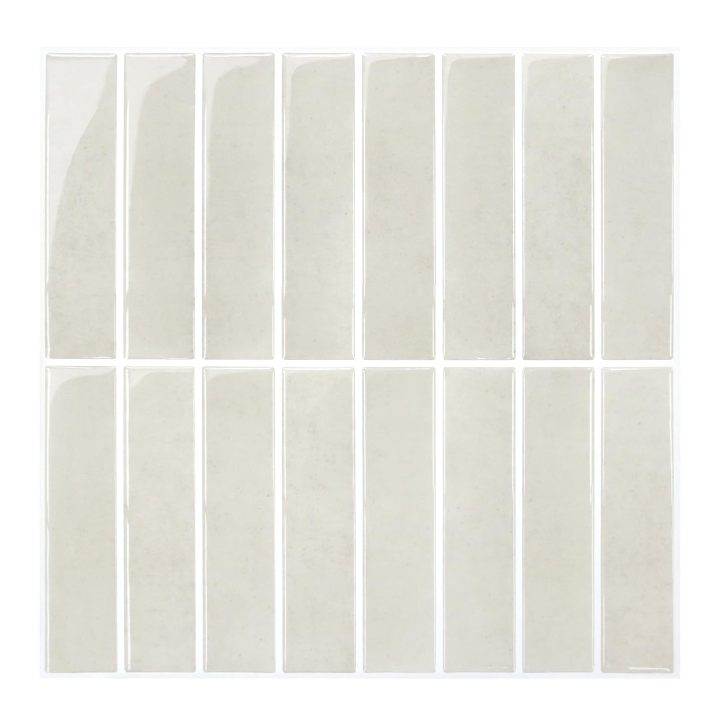 Commomy Glossy Beige Vinyl Peel and Stick Wall Sticker Tiles 30.5cm Size NEW