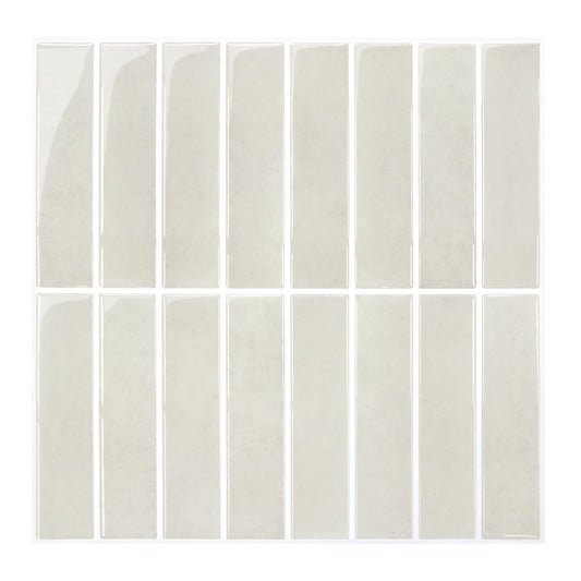 Commomy Glossy Beige Vinyl Peel and Stick Wall Sticker Tiles 30.5cm Size NEW