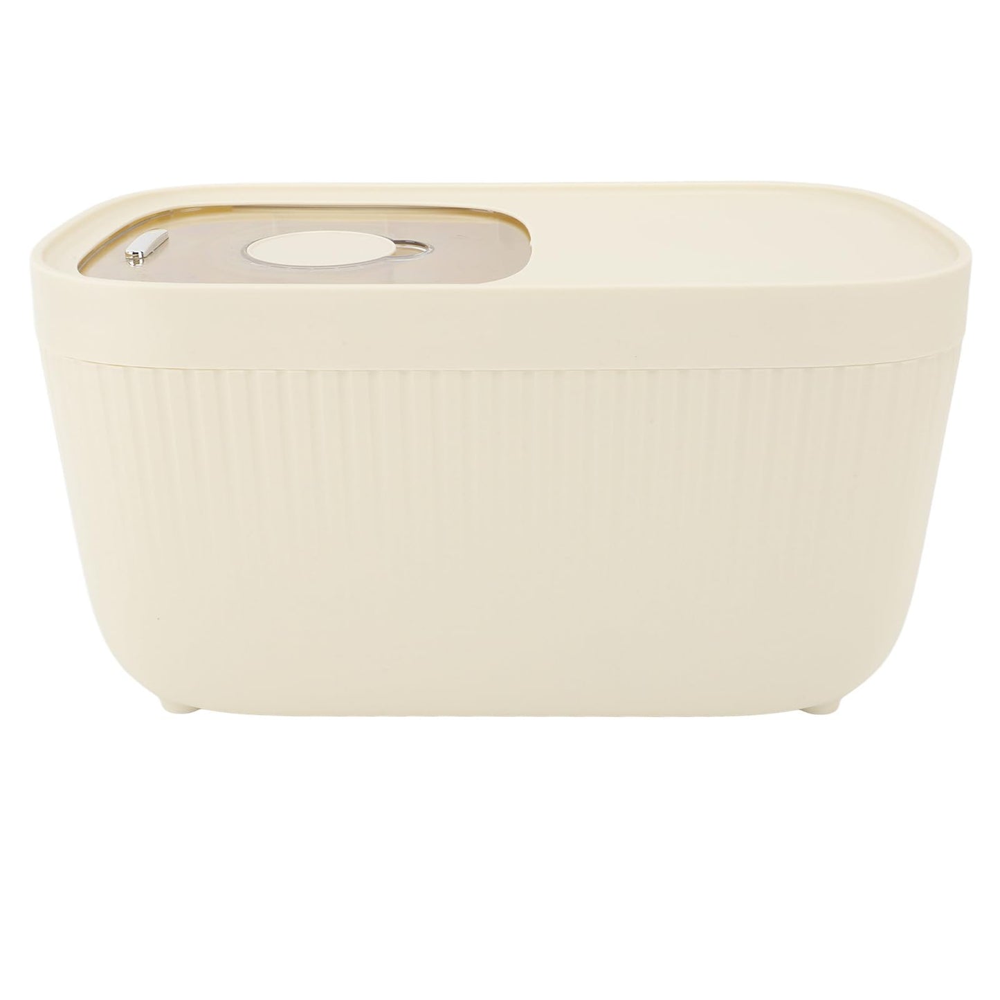 Plastic Cereal Containers Sealed Rice Bucket Bin Clear Scale White Size NEW