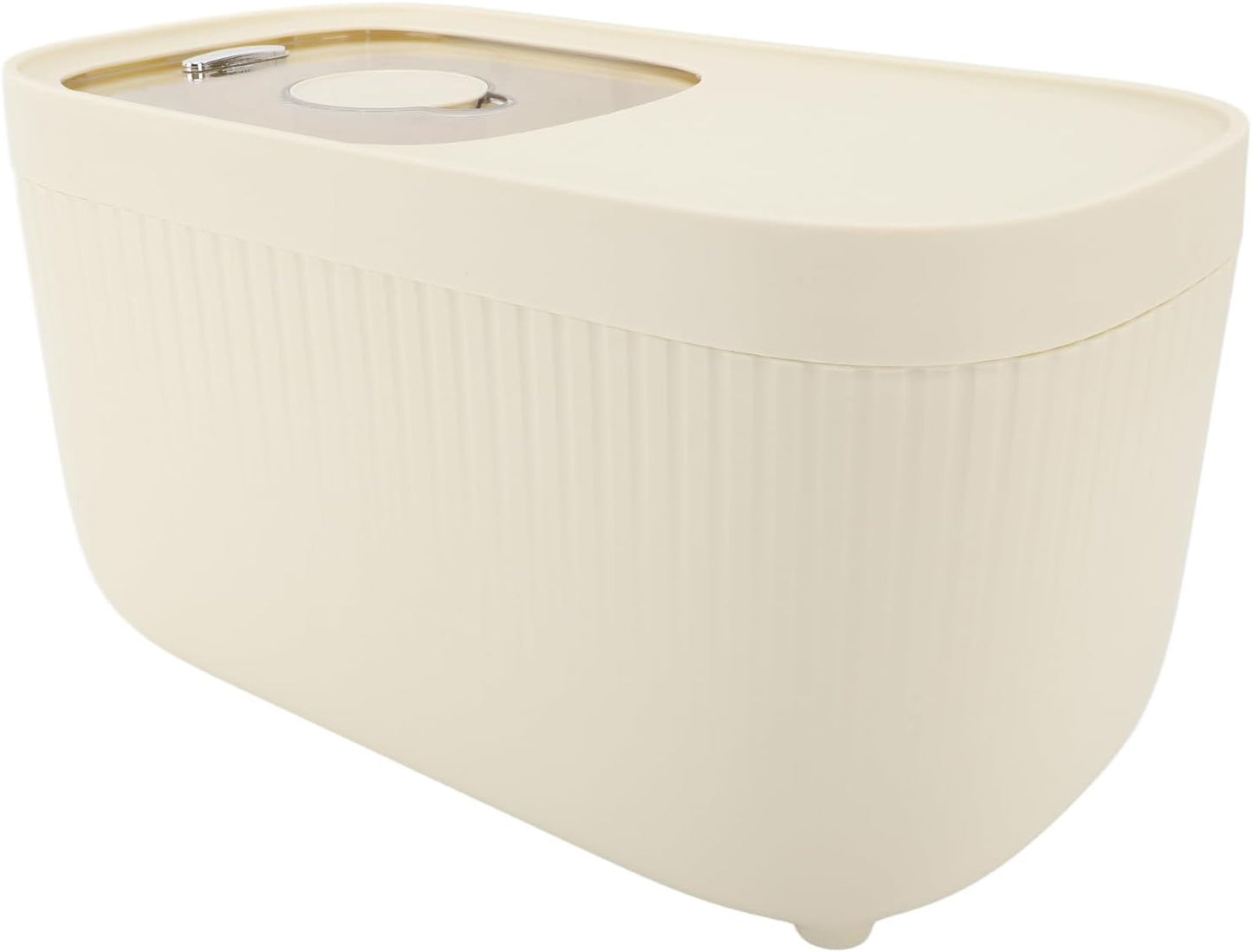 Plastic Cereal Containers Sealed Rice Bucket Bin Clear Scale White Size NEW