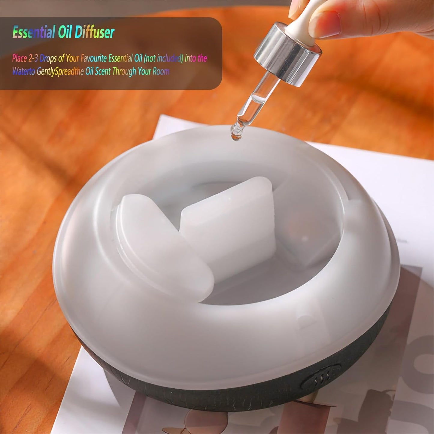 Candico 250ml Ultrasonic Aroma Essential Oil Diffuser Humidifier Black Size NEW