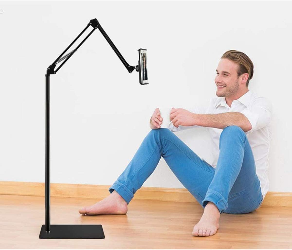 Adjustable Tablet Stands Floor Stand Overhead Bed Phone Holder Black - DEMO
