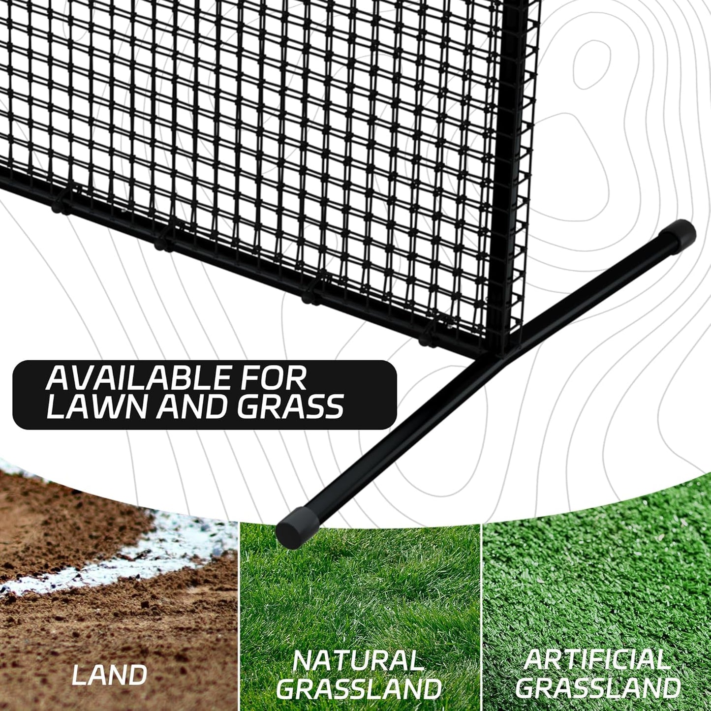 MR Portable Baseball Pitching Screen Batting Cage Softball Net 7x4Ft NEW