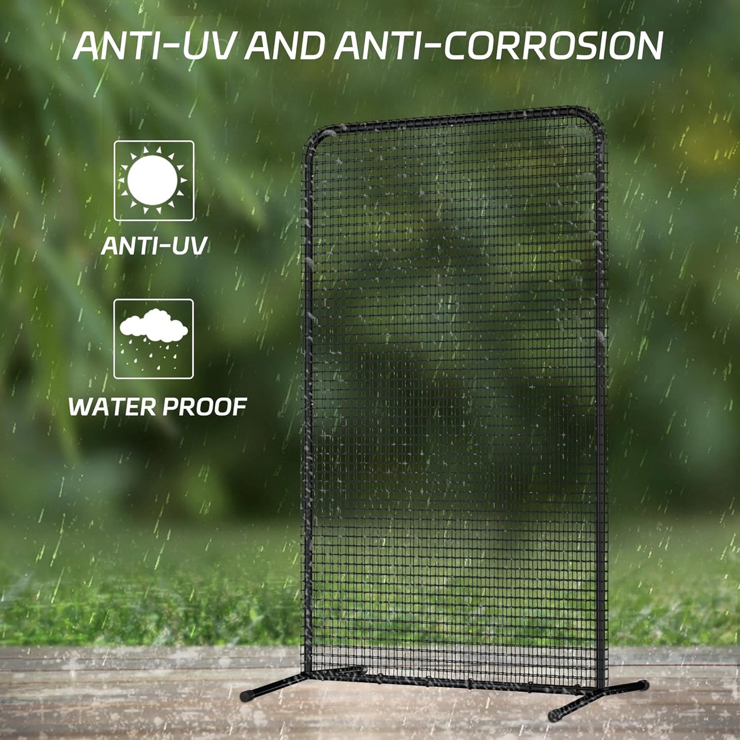 MR Portable Baseball Pitching Screen Batting Cage Softball Net 7x4Ft NEW