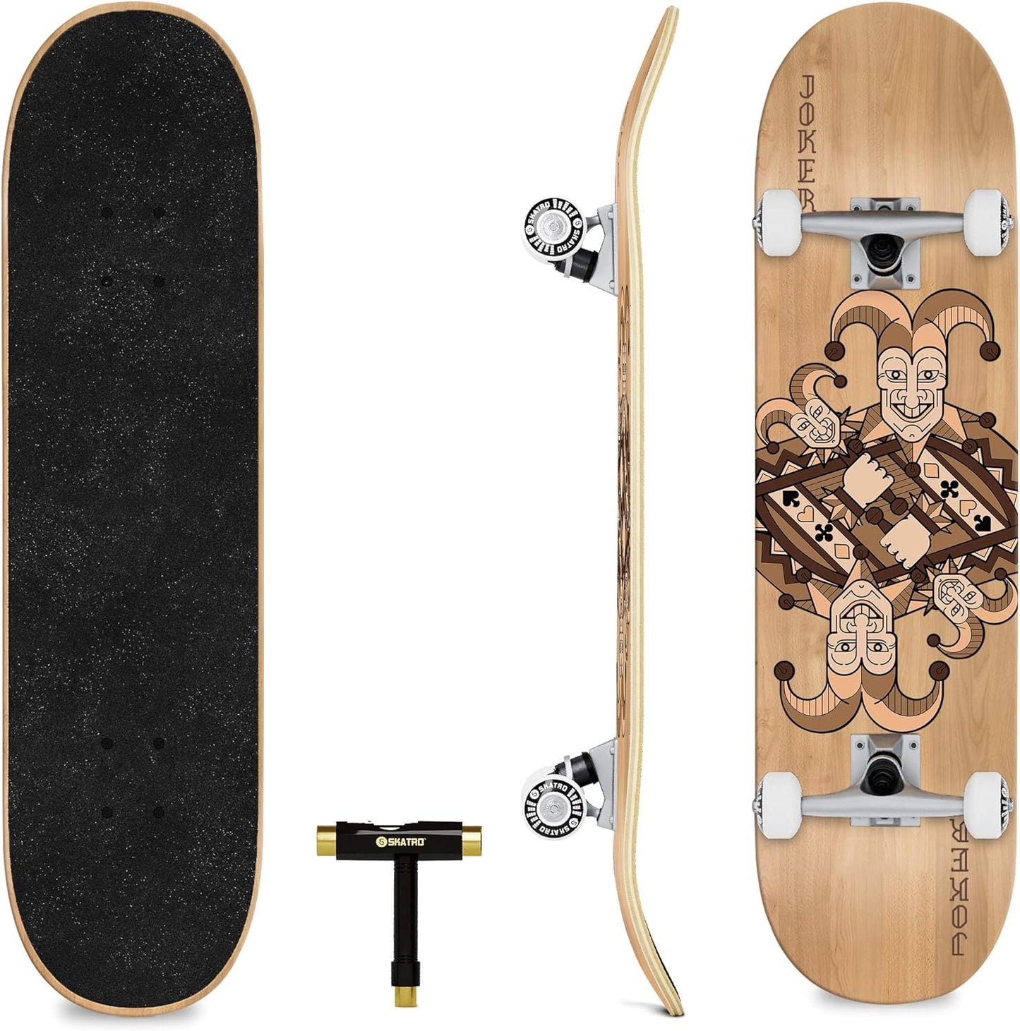 Skatro 31" Skateboards Complete Skateboard for Adults - Joker Wood DEMO