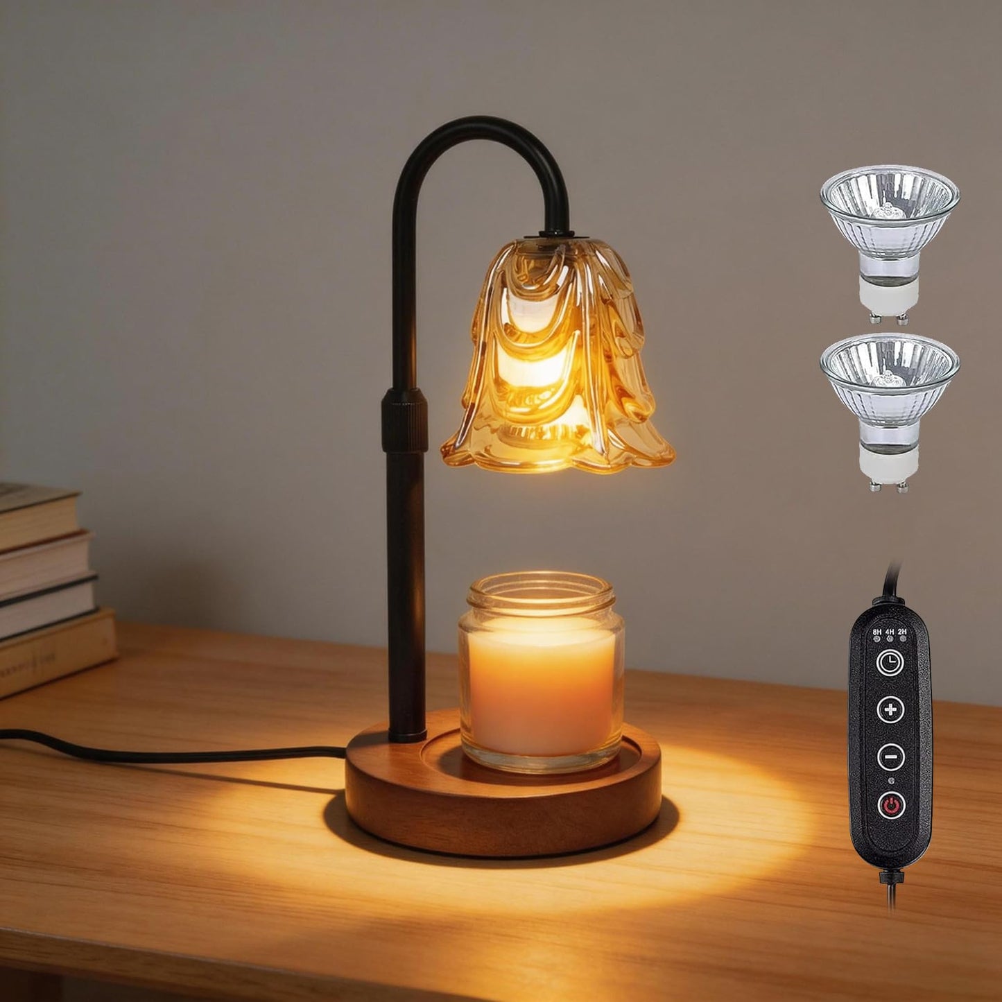 Adjustable Black Candle Warmer Lamp with Timer & Brightness Control DEMO