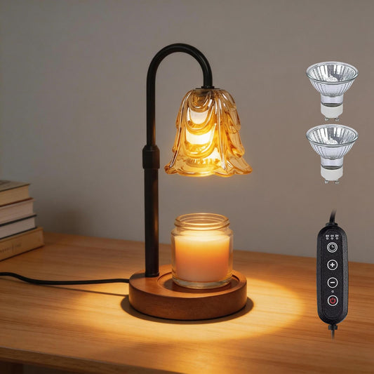 Adjustable Black Candle Warmer Lamp with Timer & Brightness Control DEMO