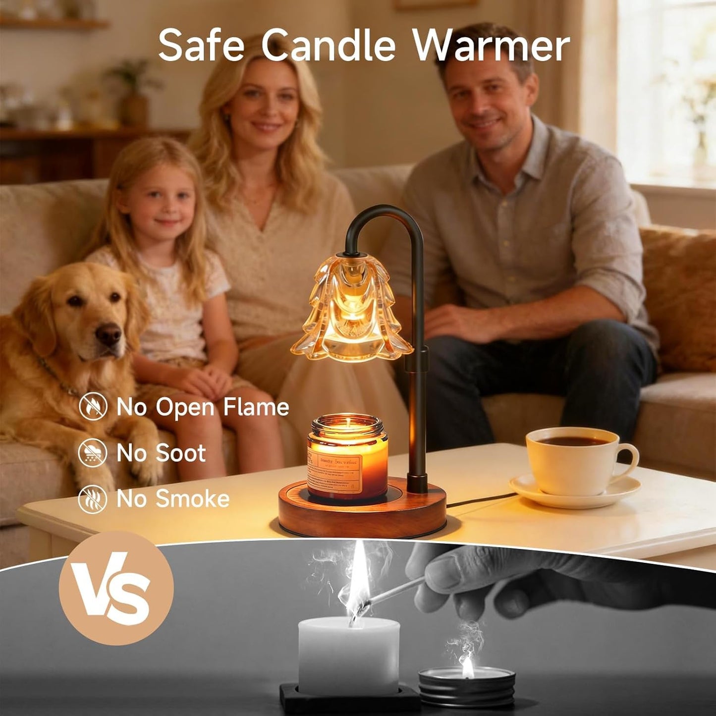 Adjustable Black Candle Warmer Lamp with Timer & Brightness Control DEMO
