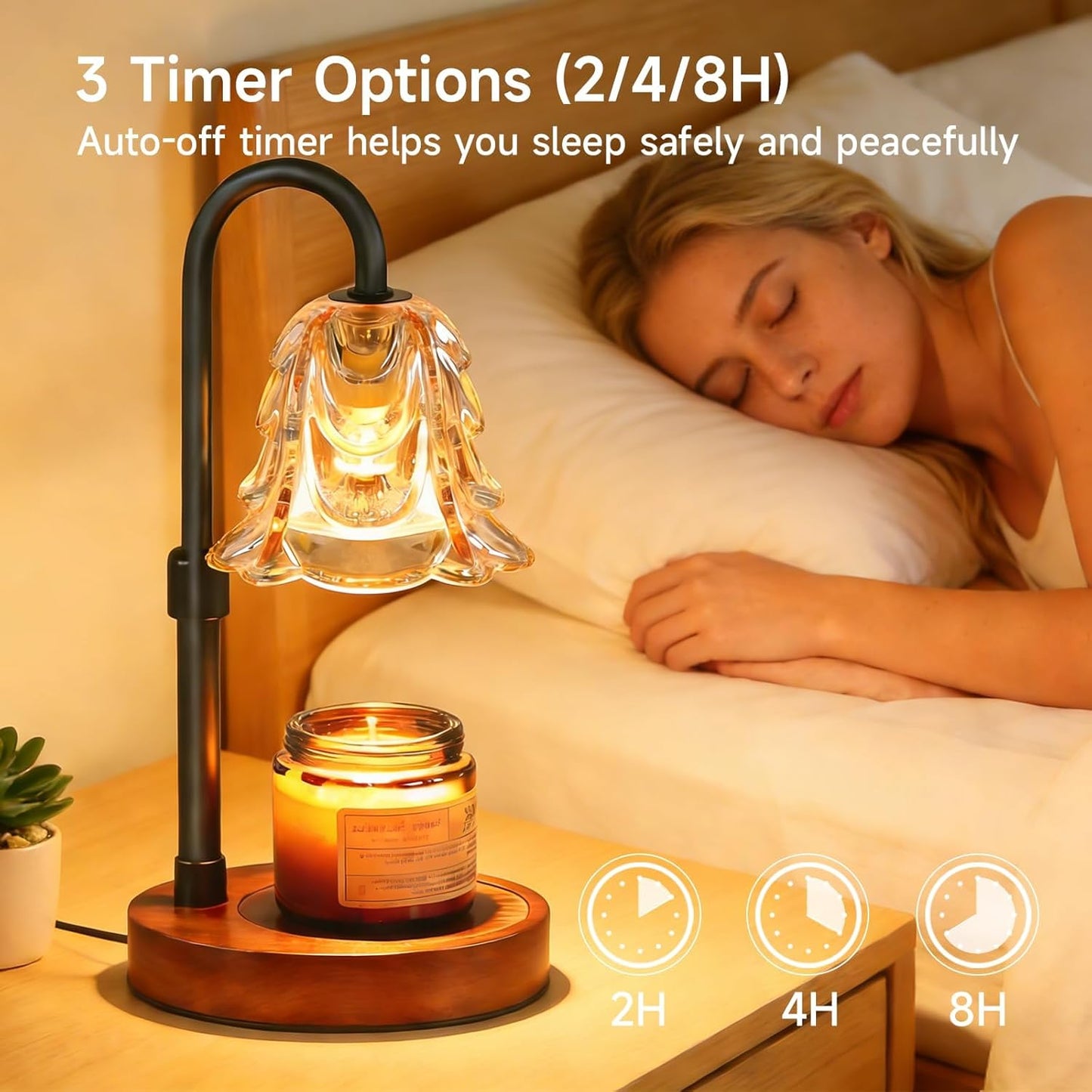 Adjustable Black Candle Warmer Lamp with Timer & Brightness Control DEMO