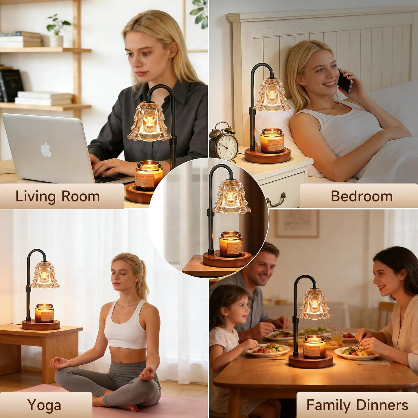 Adjustable Black Candle Warmer Lamp with Timer & Brightness Control DEMO