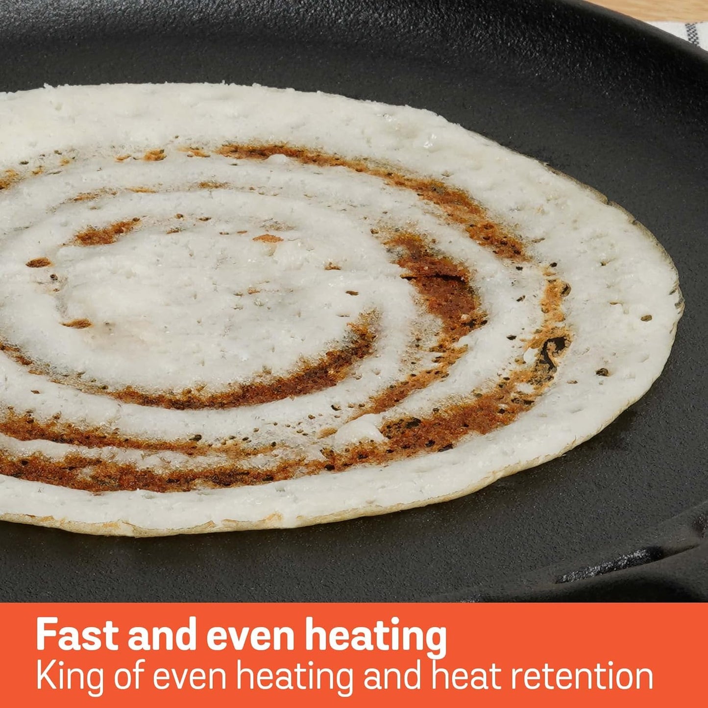 Meyer 24cm Pre-Seasoned Cast Iron Crepe and Pancake Pan Heavy Duty Flat NEW