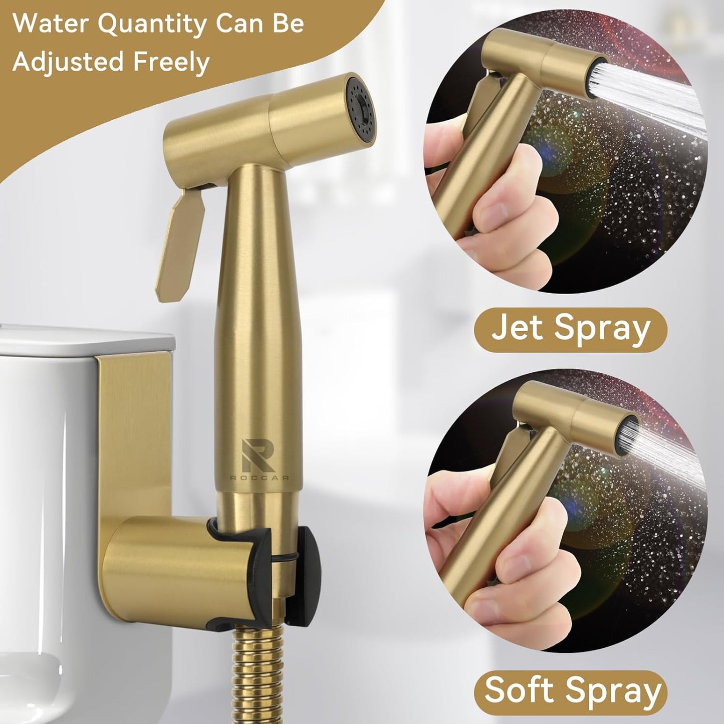 Roccar Gold Handheld Bidet Sprayer Toilet Attachment for Feminine Hygiene NEW