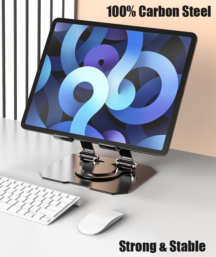 Adjustable Laptop Stands Stand with 360° Rotating Base, Ergonomic Silver DEMO