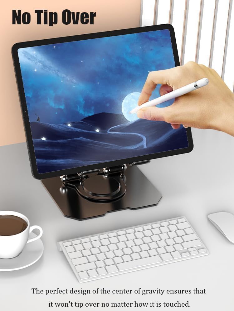 Adjustable Laptop Stands Stand with 360° Rotating Base, Ergonomic Silver DEMO