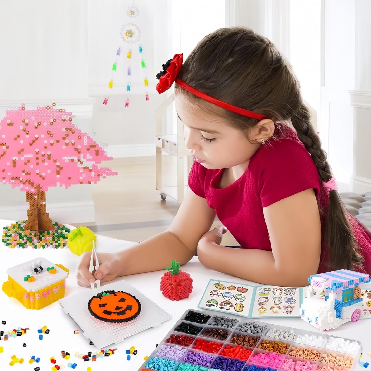 Colorful 14000 Piece Fuse Bead Set with Pegboards and Accessories NEW