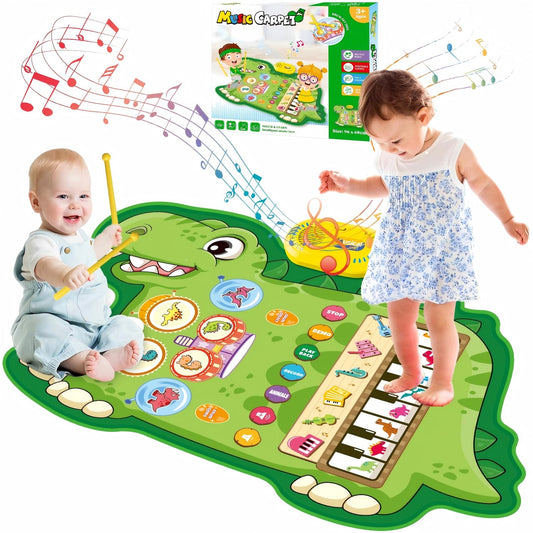 Musical Toy Instruments Piano Keyboard & Drum Mat Green Size 96x68cm DEMO