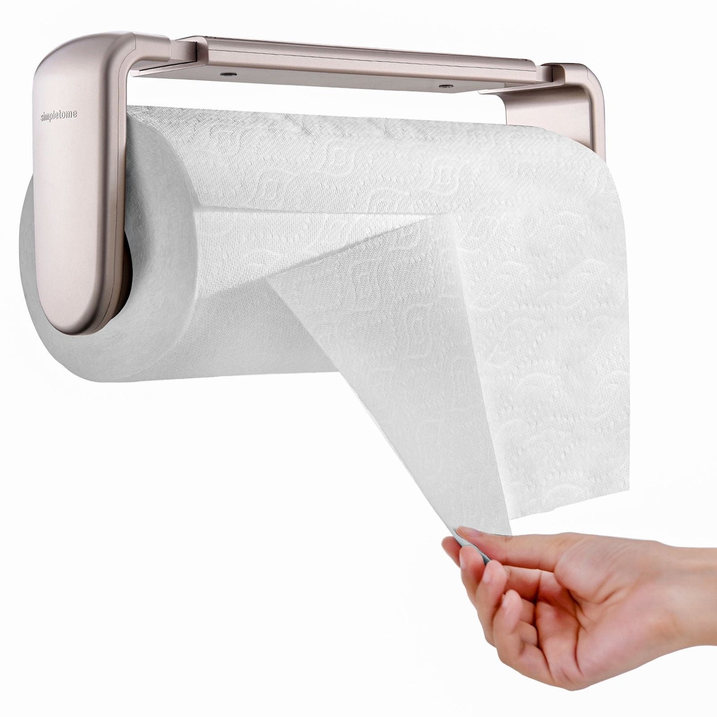 simpletome One-Hand Tear Paper Towel Holder Adjustable Tension Arm Gold NEW