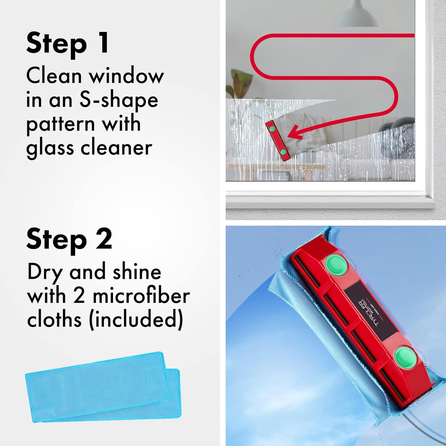 Tyroler Bright Tools Magnetic Window Cleaner for Double Glazed 20-28mm NEW