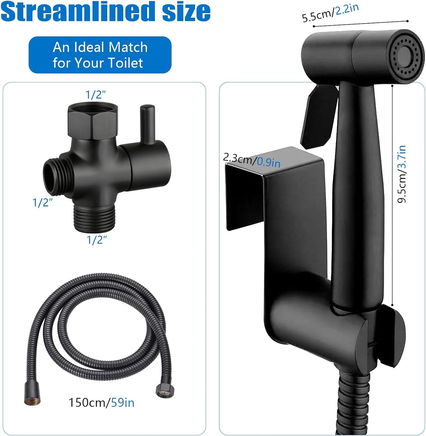 LuvMung Handheld Bidet Sprayer - 304 Stainless Steel Toilet Accessory NEW