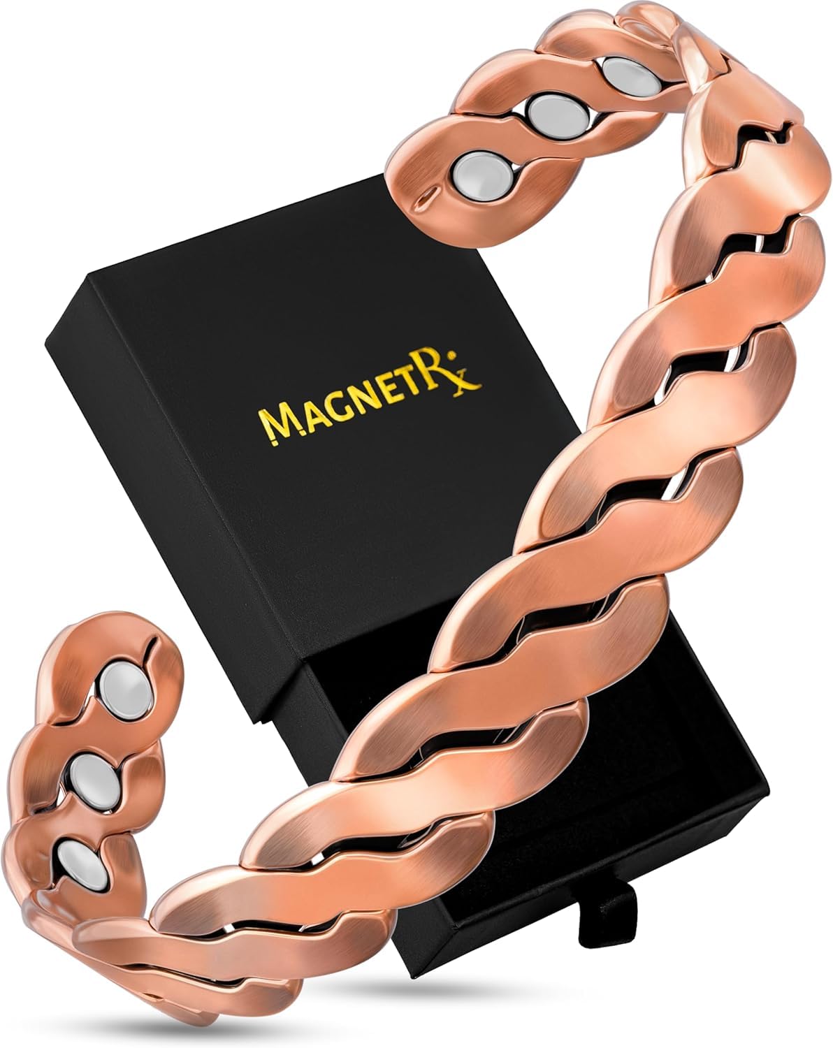 MagnetRX Copper Magnetic Bracelet for Effective Field Therapy Size One Size NEW