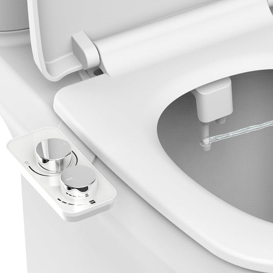 Ultra-Slim Dual Nozzle Bidet Attachment for Toilet Hygiene - White NEW