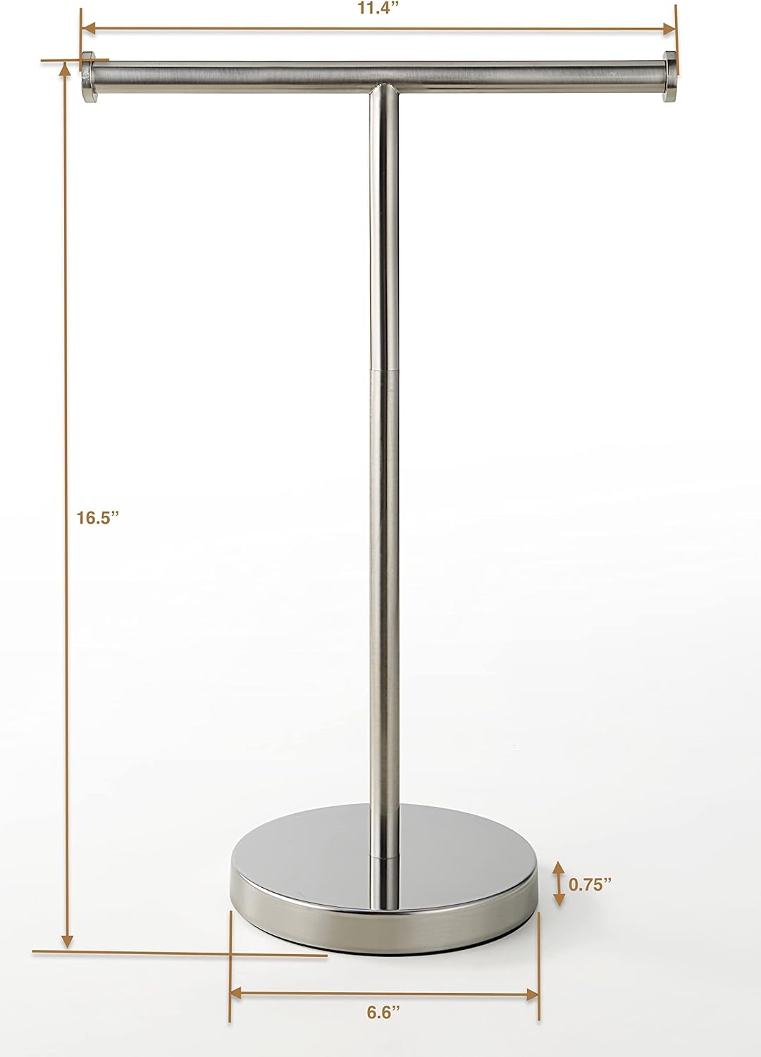 SunnyPoint Countertop Towel Holder Stand Stainless Steel T-Bar 16.5" Tall NEW