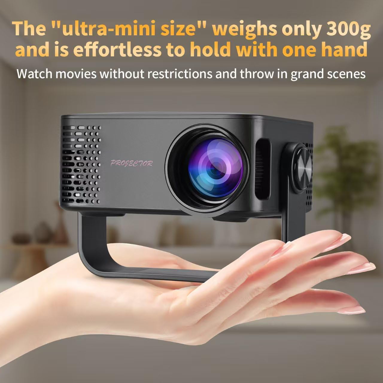 4K Portable Projectors WiFi Projector for Home Theater, Outdoor Movie Nights,