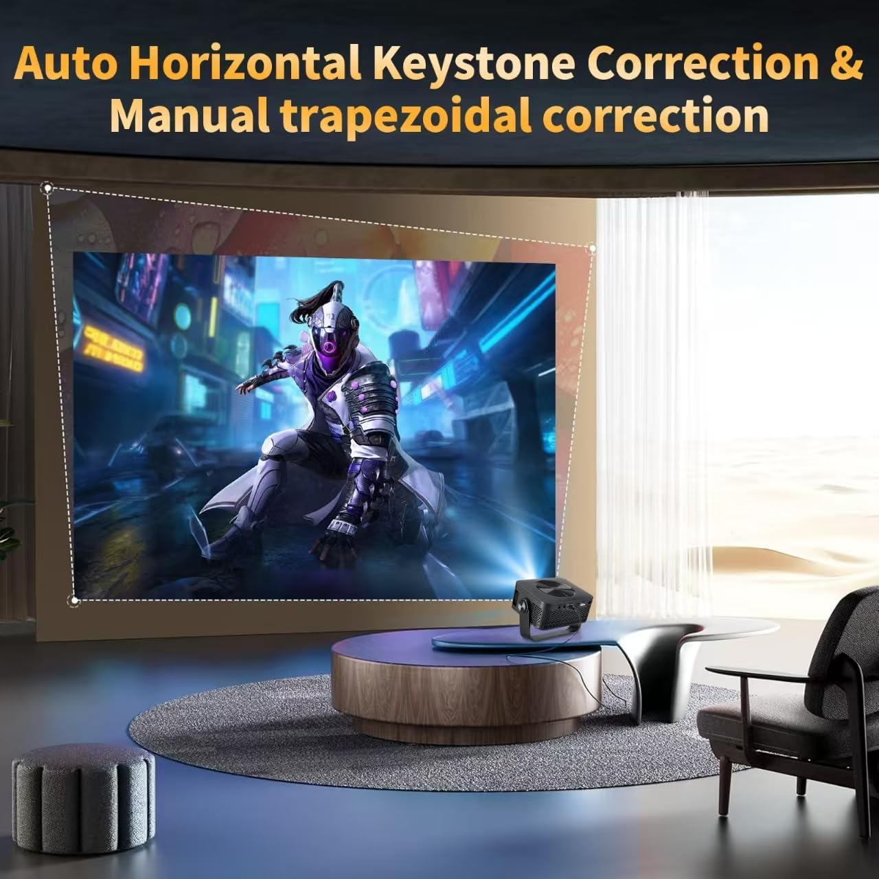 4K Portable Projectors WiFi Projector for Home Theater, Outdoor Movie Nights,